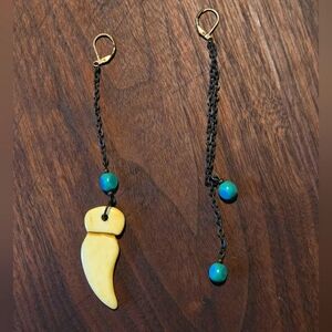Turquoise and Bone Earrings